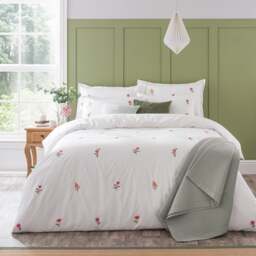 Rosetta Floral Embroidery Duvet Cover & Pillowcase Set - thumbnail 1