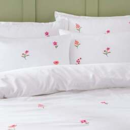 Rosetta Floral Embroidery Duvet Cover & Pillowcase Set - thumbnail 2