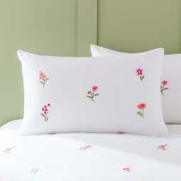 Rosetta Floral Embroidery Duvet Cover & Pillowcase Set - thumbnail 4