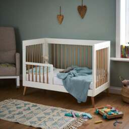 Obaby Maya Mini Cot Bed, White & Natural Pine - thumbnail 2