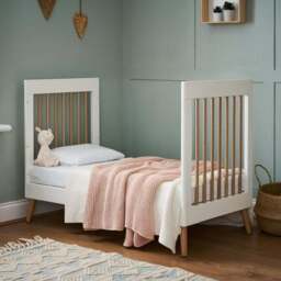 Obaby Maya Mini Cot Bed, White & Natural Pine - thumbnail 3