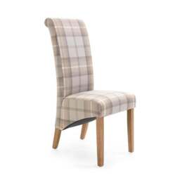 Set of 2 Chester Dining Chairs, Woven Check Fabric - thumbnail 5