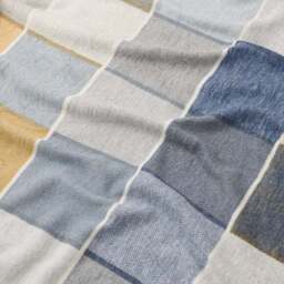 Super Soft Textured Check Blue Throw Blanket - thumbnail 3