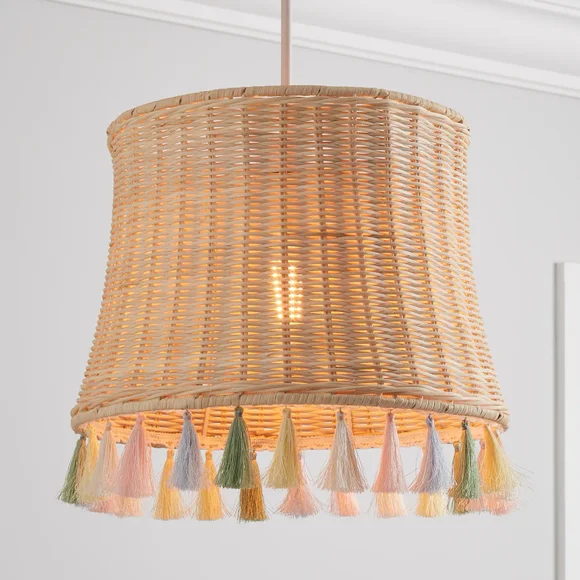 Fiesta Rattan Tassel Easy Fit Pendant Shade - image 1