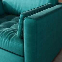 Zoe II Velvet Snuggle Chair - thumbnail 4