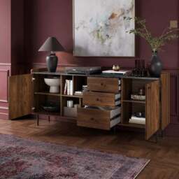 Georgi Marble Effect Extra Wide Sideboard - thumbnail 2