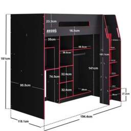 Flair Summit Gaming High Sleeper Bed Frame - thumbnail 6