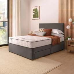 Silentnight Divan Bed With Velvet Paris Headboard and 800 Pocket Sprung Mattress - thumbnail 1