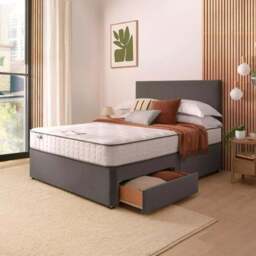 Silentnight Divan Bed With Velvet Paris Headboard and 800 Pocket Sprung Mattress - thumbnail 3