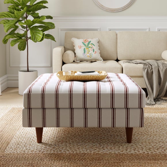 Zoe Folkstone Stripe Square Storage Footstool - image 1