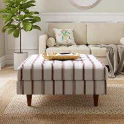 Zoe Folkstone Stripe Square Storage Footstool - thumbnail 1