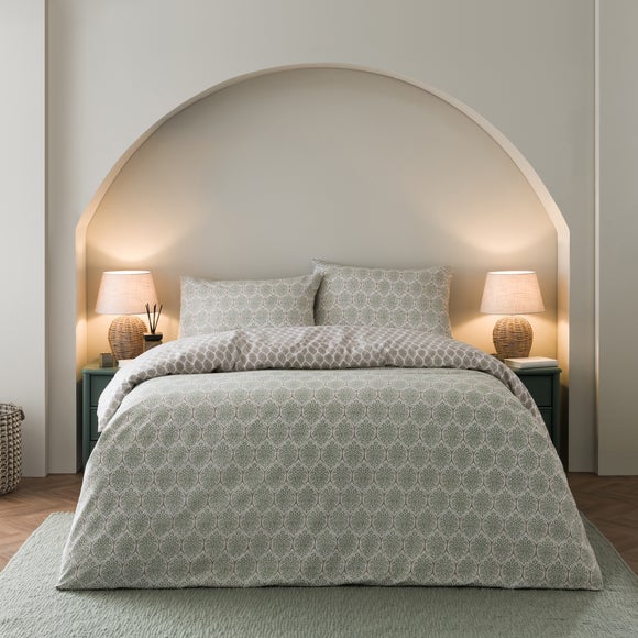 Tove Woodblock 100% Cotton Duvet Cover & Pillowcase Set - image 1
