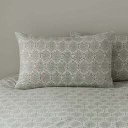Tove Woodblock 100% Cotton Duvet Cover & Pillowcase Set - thumbnail 2
