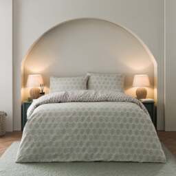 Tove Woodblock 100% Cotton Duvet Cover & Pillowcase Set - thumbnail 1