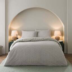 Tove Woodblock 100% Cotton Duvet Cover & Pillowcase Set - thumbnail 3