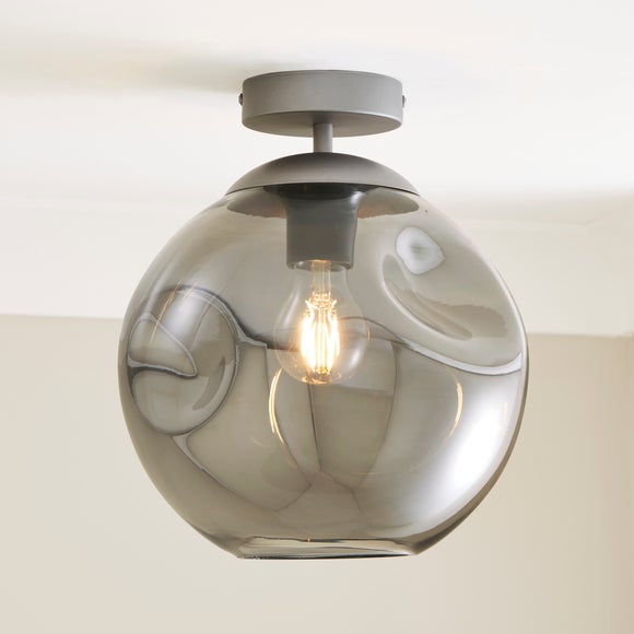 Alexis Smoked Flush Ceiling Light - image 1