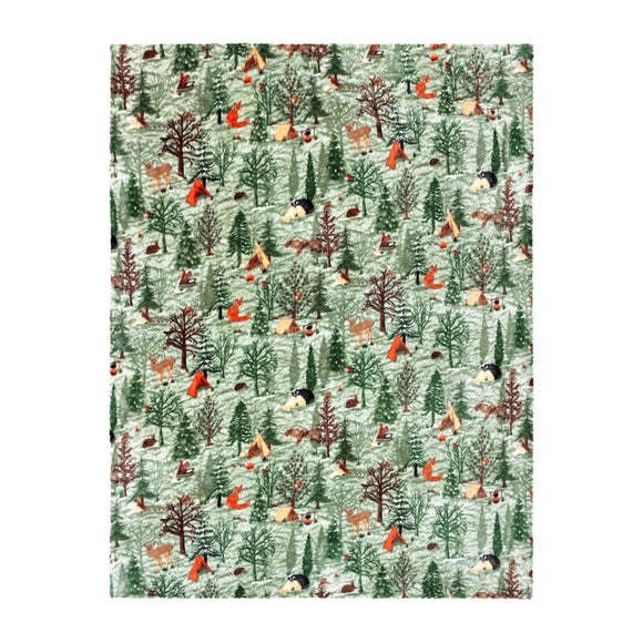 Lodge Wood Sherpa Throw Blanket 130cm x 150cm - image 1