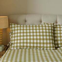Gingham Polycotton Duvet Cover & Pillowcase Set - thumbnail 3
