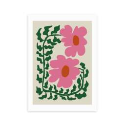 East End Prints Fun Fern And Pink Poppy Print by Miho Art Studio - thumbnail 2