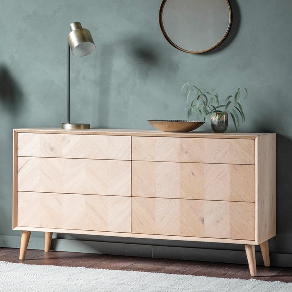 Manila 6 Drawer Chest, Light Wood - image 1