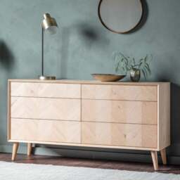 Manila 6 Drawer Chest, Light Wood - thumbnail 1
