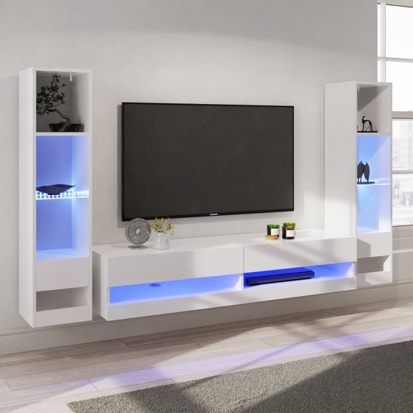 "Galicia Wide TV Unit with Shelving for TVs up to 65""" - image 1