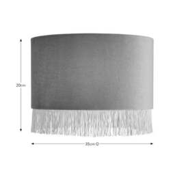 Fringed Velvet Drum Lamp Shade - thumbnail 4