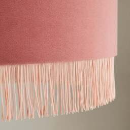 Fringed Velvet Drum Lamp Shade - thumbnail 3