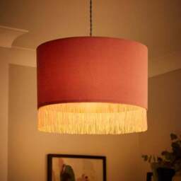 Fringed Velvet Drum Lamp Shade - thumbnail 2