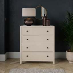 Malone 4 Drawer Chest Of Drawers, Warm Grey - thumbnail 1