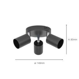 EGLO Essentials Reciso-E 3 Light Adjustable Semi Flush Spotlight - thumbnail 4