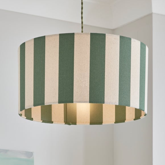Beatrice Stripe Shallow Drum Lamp Shade - image 1