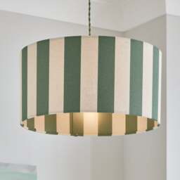 Beatrice Stripe Shallow Drum Lamp Shade