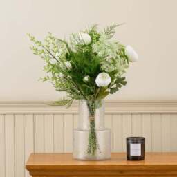 Artificial Floral Foliage Bouquet & Black Plum & Amber Candle Gift Set - thumbnail 2