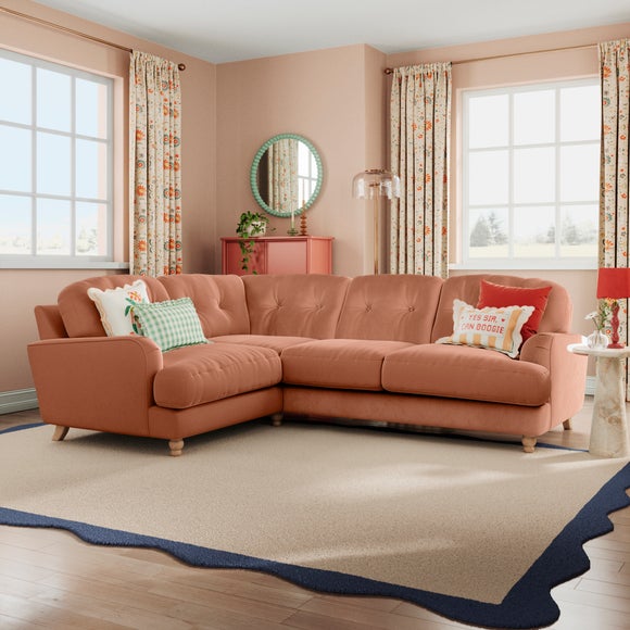 Martha Vintage Velvet Full Corner Sofa - image 1