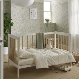 CuddleCo Nola Cot Bed, Painted Pine - thumbnail 3