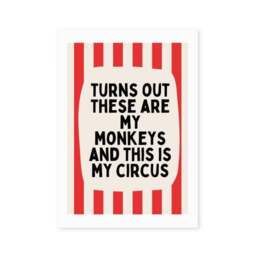 East End Prints Turns Out These Are My Monkeys Red Print - thumbnail 2