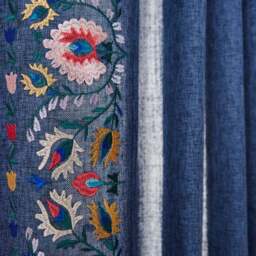 Hani Embroidered Hidden Tab Top Single Voile Panel - thumbnail 3