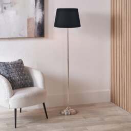 Pacific Lifestyle Auden Metal Stick Floor Lamp with Adelaide Tapered Cotton Mix Lampshade