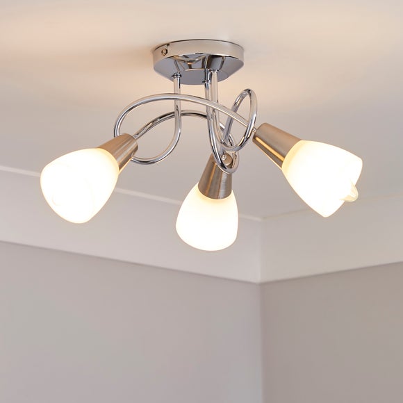 Smithson 3-Light Chrome Semi Flush Ceiling Light - image 1