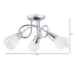 Smithson 3-Light Chrome Semi Flush Ceiling Light - thumbnail 6