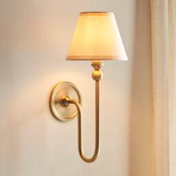 Vogue Javier Mid Century Wall Light with White Vintage Lamp Shade