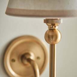Vogue Javier Mid Century Wall Light with White Vintage Lamp Shade - thumbnail 3