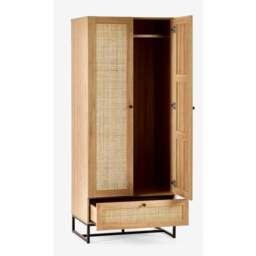 Hollis Double 1 Drawer Wardrobe, Oak - thumbnail 5