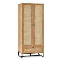 Hollis Double 1 Drawer Wardrobe, Oak - thumbnail 2