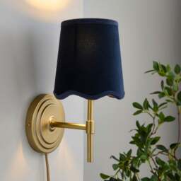 Scalloped Velvet Easy Fit Lamp Shade - thumbnail 1