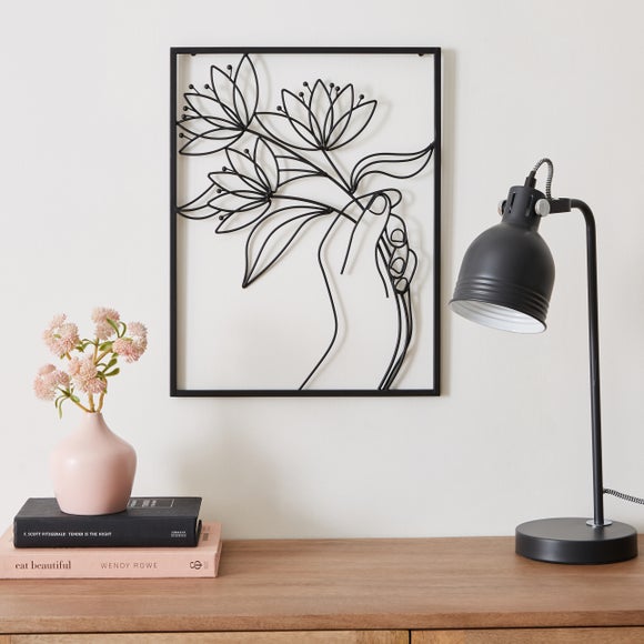 Framed Flower Bunch Wire Wall Art - image 1