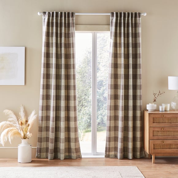 Edited Life Elton Check Unlined Tab Top Curtains - image 1