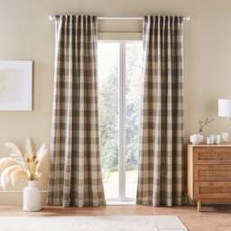 Edited Life Elton Check Unlined Tab Top Curtains - thumbnail 1