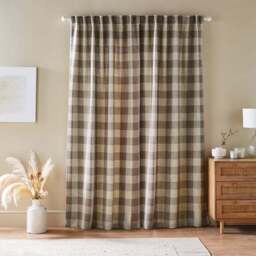 Edited Life Elton Check Unlined Tab Top Curtains - thumbnail 4